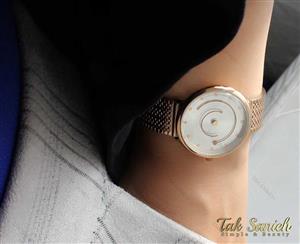 ساعت داتیس رزگلد بند حصیری زنانه Datis-3750-L