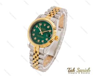 ساعت رولکس دیت جاست زنانه صفحه سبز مدیوم Rolex-3641-L 