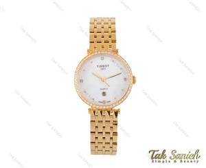 ساعت تیسوت زنانه طلایی نگین دار Tissot-3852-L