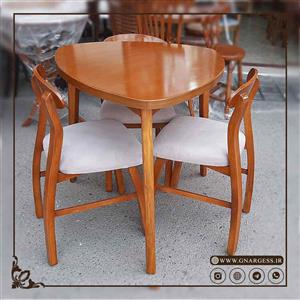مدل ناهارخوری 3 نفره چوبی با صندلی خرچنگی