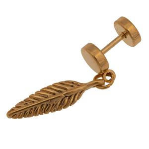 پیرسینگ گوش طرح پر طلایی کد c53