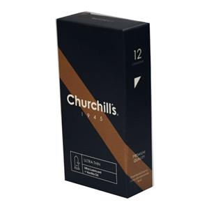 کاندوم چرچیلز مدل ULTRA THIN با اسانس وانیل بسته 12 عددی