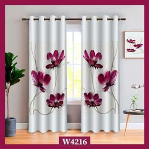 پرده چاپی گلدار قرمز کد W4216