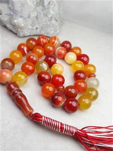 تسبیح 33 دانه عقیق نارنجی کد 1484