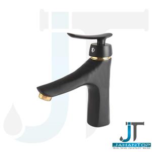 شیر روشویی آریانا مدل کارون مشکی طلایی