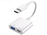 کابل تبدیل او تی جی تایپ سی به یو اس بی و تایپ سی کوتتسی Coteetci USB-C 2in1 OTG 33017