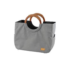 باریکو – کیف  کلاسیک طوسی ملانژ ( طرح جین ) جنس پارچه ای دسته چوبی سایز 31x31x43 cm کد ba3030