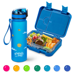 ظرف غذا اسنک کودک و قمقمه کلارشتاین آلمان Klarstein schmatzfatz Frühstücksset, Trinkflasche, Lunchbox Blue Giraffe