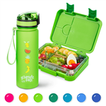 ظرف غذا اسنک کودک و قمقمه کلارشتاین آلمان Klarstein schmatzfatz Frühstücksset, Trinkflasche, Lunchbox Green Fruit