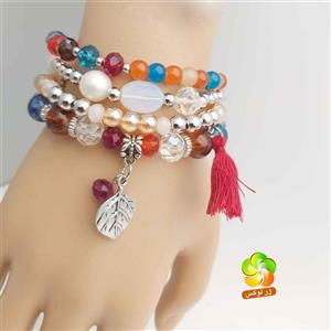 دستبند مهره ای چند دور کشی دخترانه