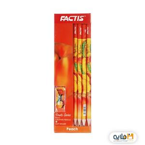 مداد فکتیس مدل Peach بسته 4 عددی به همراه پاک کن