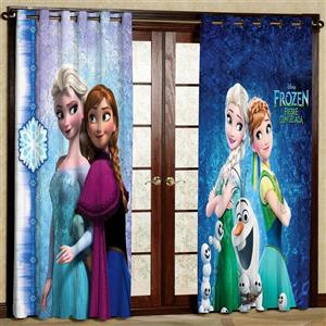 پرده پانچی اتاق کودک طرح السا و آنا کد Sd-259