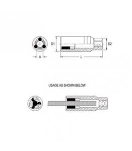 بکس  سایز 14mm مخصوص پیچ گیر دوسر رزوه جنیوس GENIUS مدل 427414