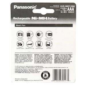 باتری نیم قلمی قابل شارژ پاناسونیک مدل HHR 3MRT 2BM Panasonic Rechargeable AAA Battery Pack Of 
