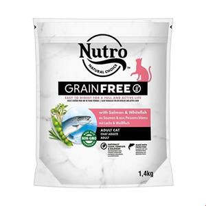 غذا خشک گربه نیترو آلمان Nutro GRAIN FREE Katze Beutel Adult mit Lachs und Weissfisch 1-4kg 