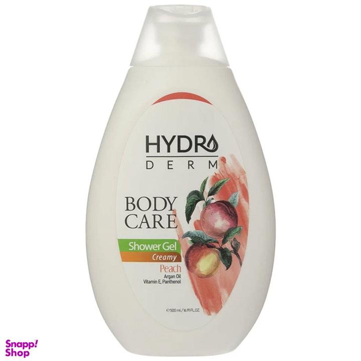 شامپو بدن کرمی هیدرودرم مدل هلو و آرگان حجم 500 میلی لیتر