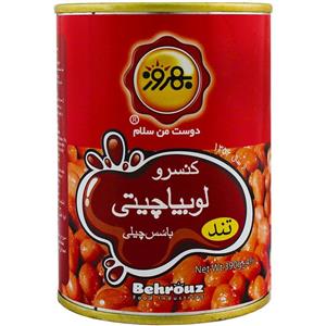 کنسرو لوبیا چیتی با سس چیلی تند بهروز 390 گرمی 