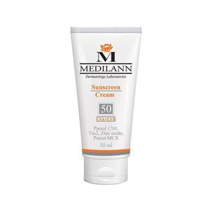 کرم ضد آفتاب رنگی SPF50 مناسب پوست خشک مدیلن 