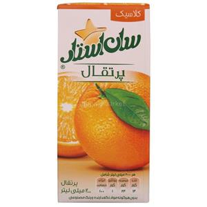 نوشیدنی پرتقال سان استار حجم 0.2 لیتر