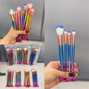 براش آرایشی 4 تکه پری دریایی رنگ آبی