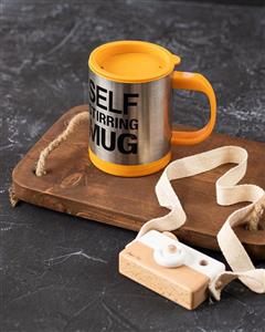 ماگ فلاسکی همزن دار استوانه ای رنگ صورتی