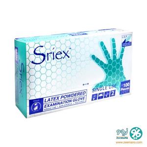 دستکش نظافت لاتکس مدل sriex medium بسته 100 عددی