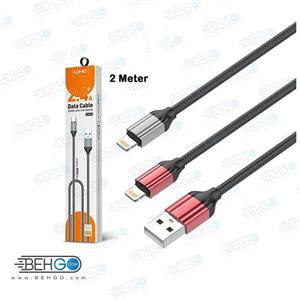 کابل شارژر لایتنینگ الدینیو مدل LDNIO LS432 طول 2 متر توان 2.4 آمپر