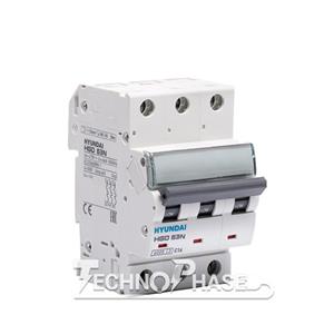 کلید مینیاتوری،3 پل،3 فاز ،63 آمپر،6 کیلو آمپر، HYUNDAI سری HGD 63N