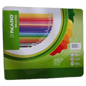 بسته مداد رنگی 24 عددی جعبه فلزی پیکاسو Picasso 24 colored