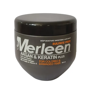 ماسک مو مرلین نرم کننده مدل ARGAN and Keratin Plus حجم 500 میل