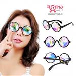 عینک فانتزی رنگی گرد /شیشه منشوری مدل colorful