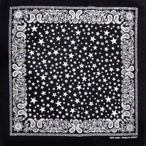 باندانا سیاه - سفید (دستمال گردن و سر زنانه) مدل RT-STAR02