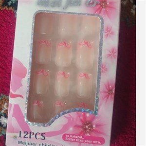 ناخن مصنوعی دخترانه نوجوان و بزرگسال بسته شیک 12 عددی