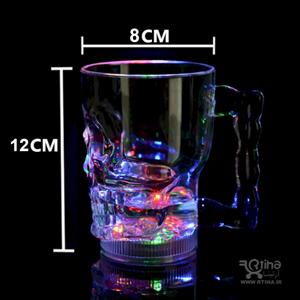 لیوان اسکلتی چراغ دار جادویی (ال ای دی) سایز بزرگ