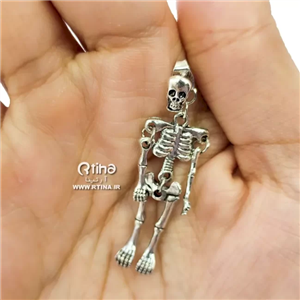 گوشواره میخی آویز طرح اسکلت جمجمه /دخترانه و پسرانه