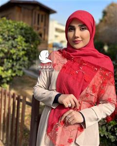 روسری تور گلدوزی قرمز