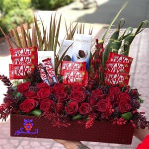 باکس گل ولنتاین شکلاتی