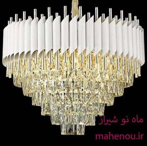 لوستر مدرن آویزی تابان سفید سایز 60