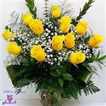 دسته گل Sunny Yellow Roses Vase (ارسال گل به کانادا )