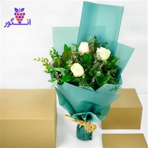 Bouquet Of White And Peach Roses ارسال به دبی و امارات 