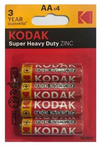 \tباتری قلمی کداک مدل Super Heavy Duty ZINC بسته 4 عددی