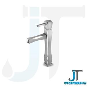 شیر روشویی پایه بلند آریانا مدل رابو کروم خش‌دار