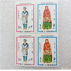 4 عدد تمبر نوروز 1361 لباس محلی خوزستان (58)+