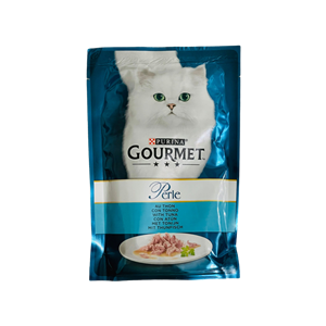 پوچ گربه گورمت پرل طعم ماهی دریایی و تن - 85 گرم