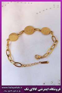 دستبند ورساچه سه پلاک طلایی استیل