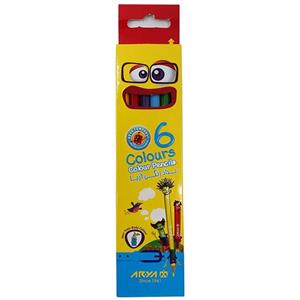 مداد رنگی مقوایی ۶ رنگ آریا