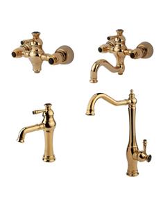 ست چهار تکه شیرالات کسری مدل ورسای طلایی