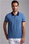 تی شرت مردانه یقه چوگان فیروزه‌ای فسفری دوفی Dufy (ساخت ترکیه)