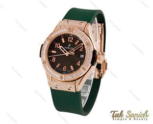 ساعت هابلوت زنانه فول نگین سبز Hublot-4040-L