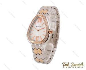 ساعت بولگاری سرپنتی زنانه رزگلد سیلور نگین دار Bvlgari-4056-L